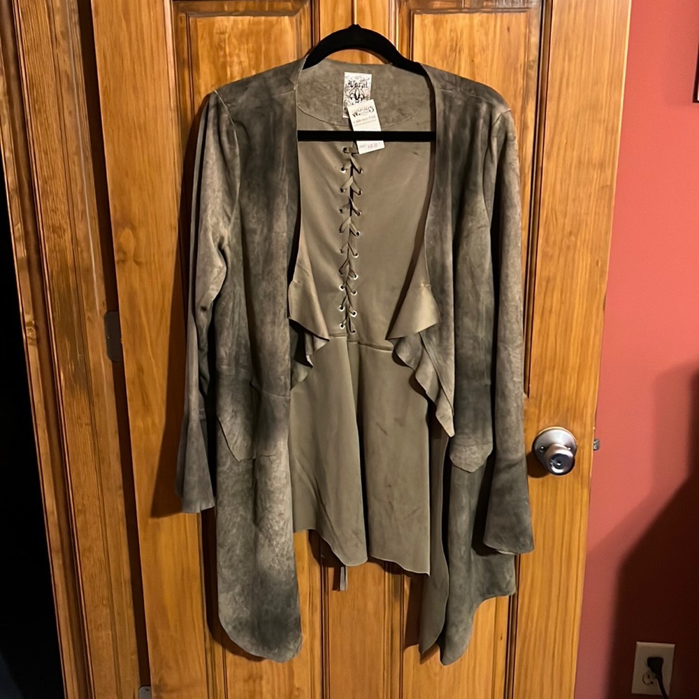 Suede cardigan